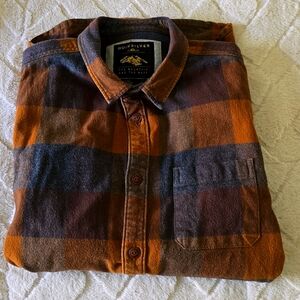 Quicksilver midweight brown/black plaid flannel